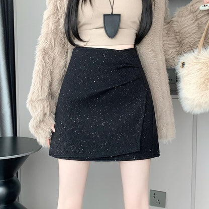 Glitter Mini A-Line Skirt