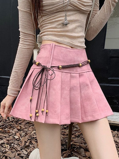 Mini Pleated Skirt with Mid Waist
