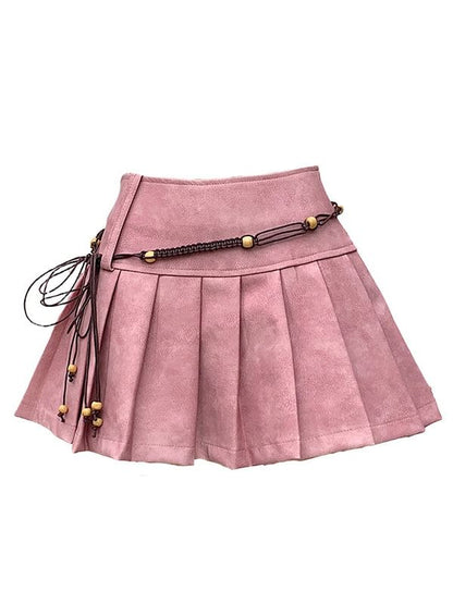 Mini Pleated Skirt with Mid Waist