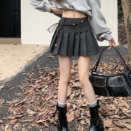 Mini Pleated Skirt with Mid Waist