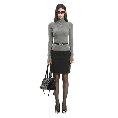 Mini Pencil Skirt with Mid Rise