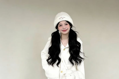 Stand Collar Plain Panel Button Up Cardigan