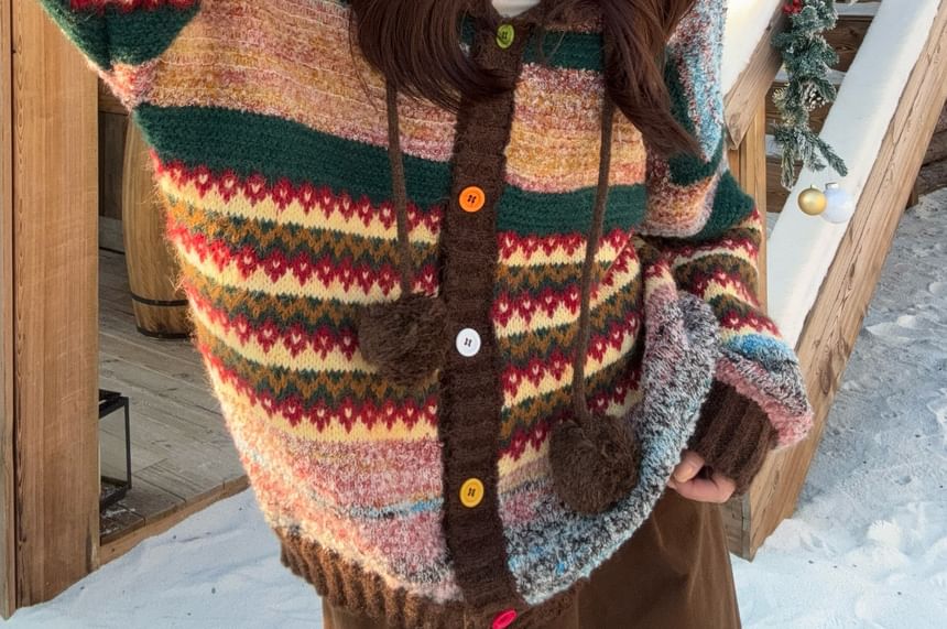 Melange Hood Cardigan