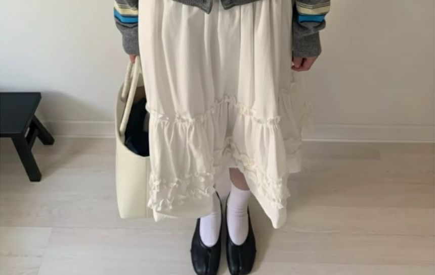 Round Neck Multicolor Striped Cardigan