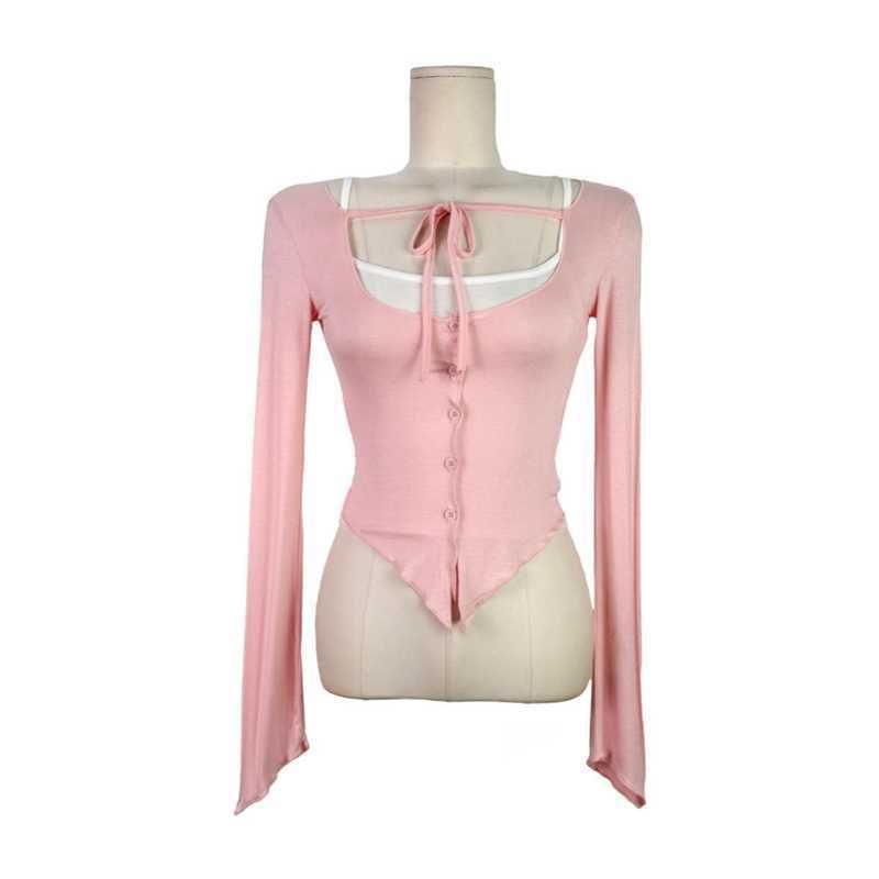 Set: Plain Crop Camisole Top + Scoop Neck Tie Front Button-Up Sheer Cardigan