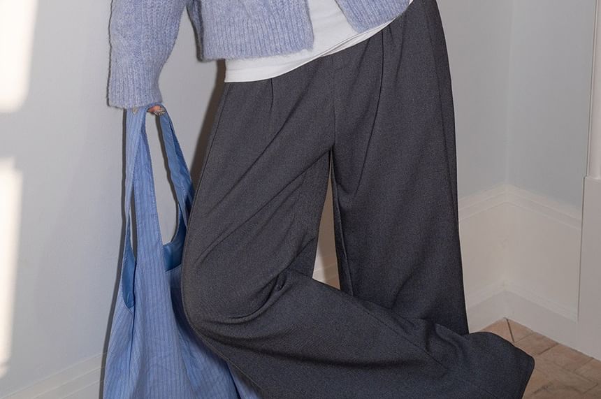 Plain Hood Cable Knit Zip Cardigan