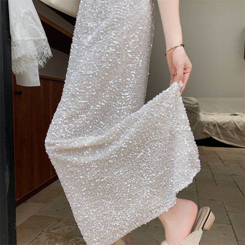 Sequin Mermaid Maxi Skirt