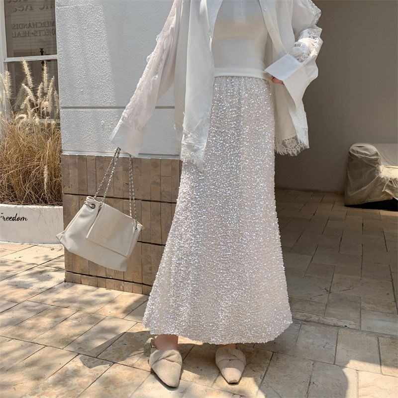 Sequin Mermaid Maxi Skirt