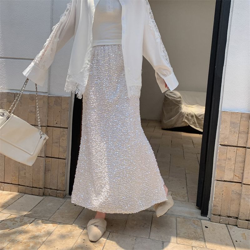 Sequin Mermaid Maxi Skirt