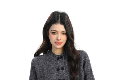 Double Breasted Plain Cardigan