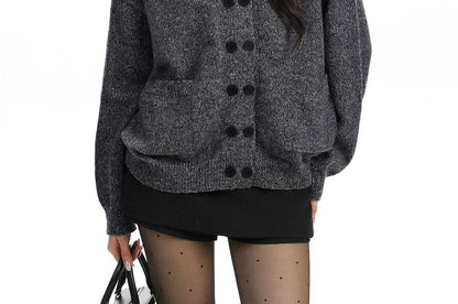 Double Breasted Plain Cardigan