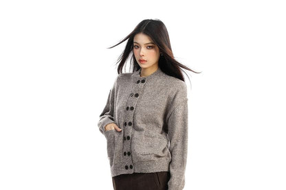 Double Breasted Plain Cardigan