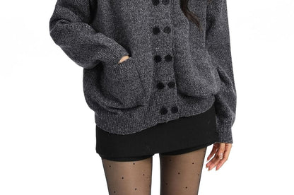 Double Breasted Plain Cardigan