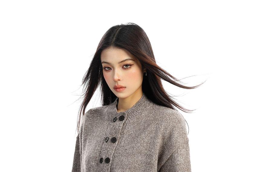 Double Breasted Plain Cardigan