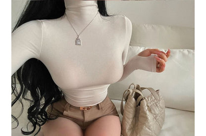 Slim Turtleneck Tee Long Sleeve