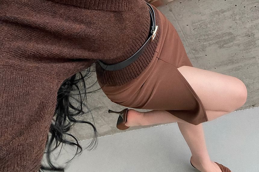V-Neck Wrap Style Knit Sweater
