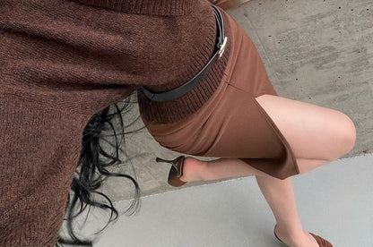 V-Neck Wrap Style Knit Sweater