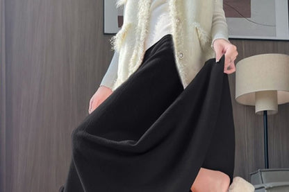 Plain Maxi A-Line Skirt