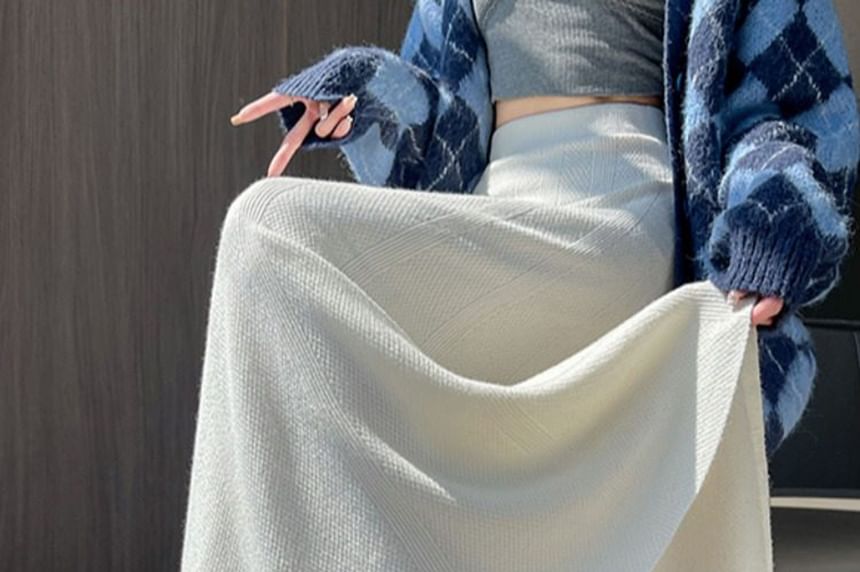 Plain Maxi A-Line Skirt