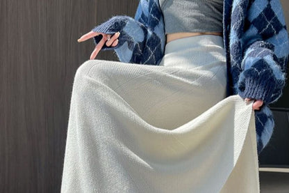 Plain Maxi A-Line Skirt