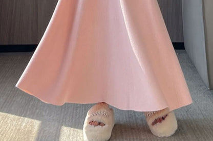 Plain Maxi A-Line Skirt