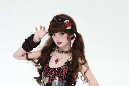 Lace-Up Mini Tiered Skirt