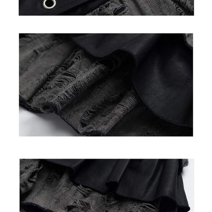 Distressed Mini Tiered Skirt