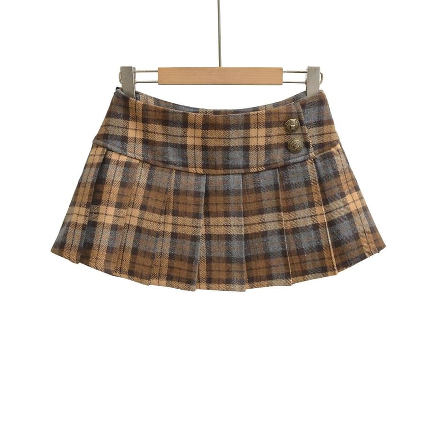Tartan Check Mini Pleated Skirt
