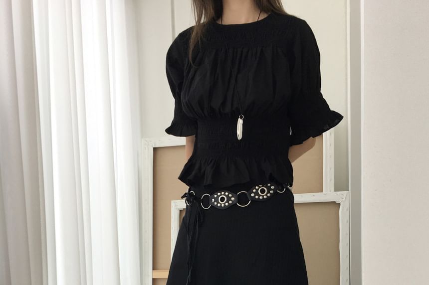 Pinstriped Asymmetrical Midi A-Line Skirt
