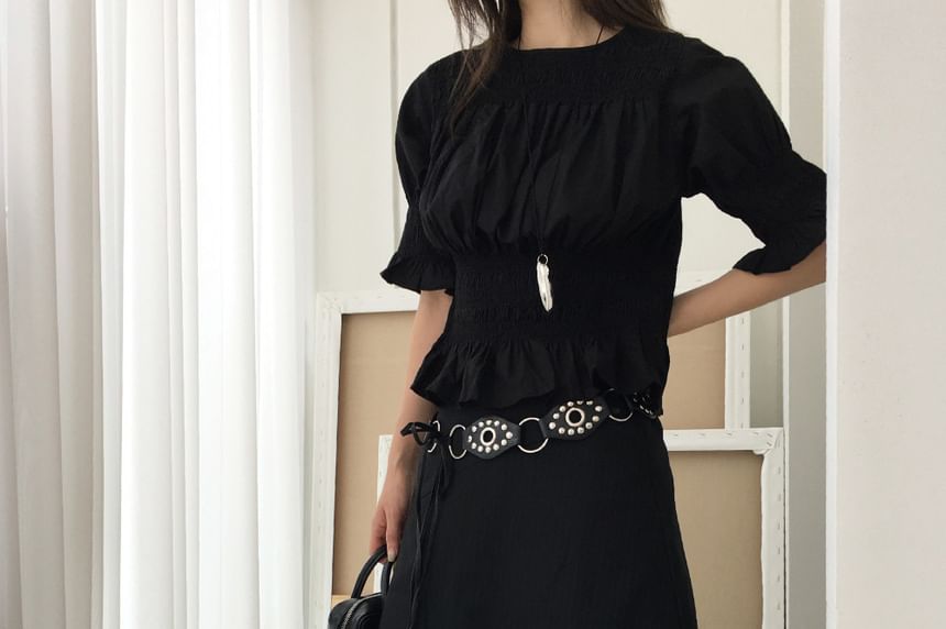 Pinstriped Asymmetrical Midi A-Line Skirt