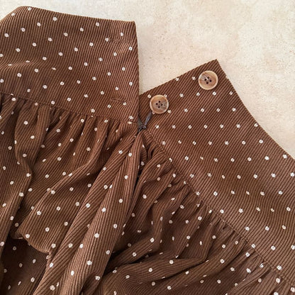 Dotted Midi A-Line Skirt