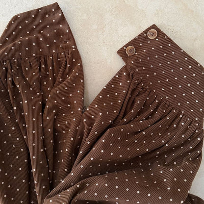 Dotted Midi A-Line Skirt