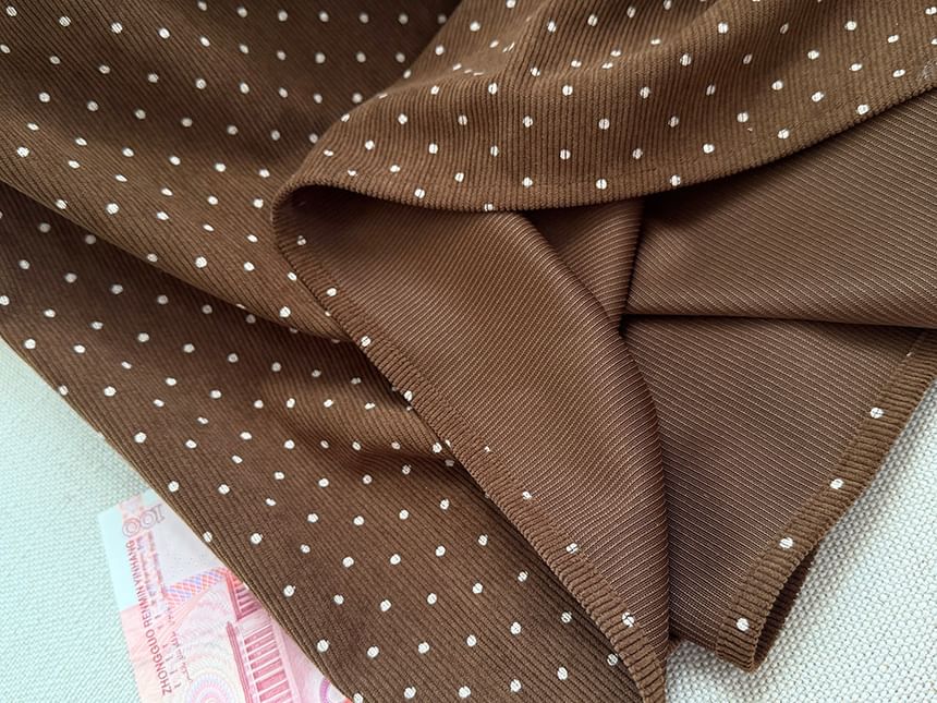Dotted Midi A-Line Skirt