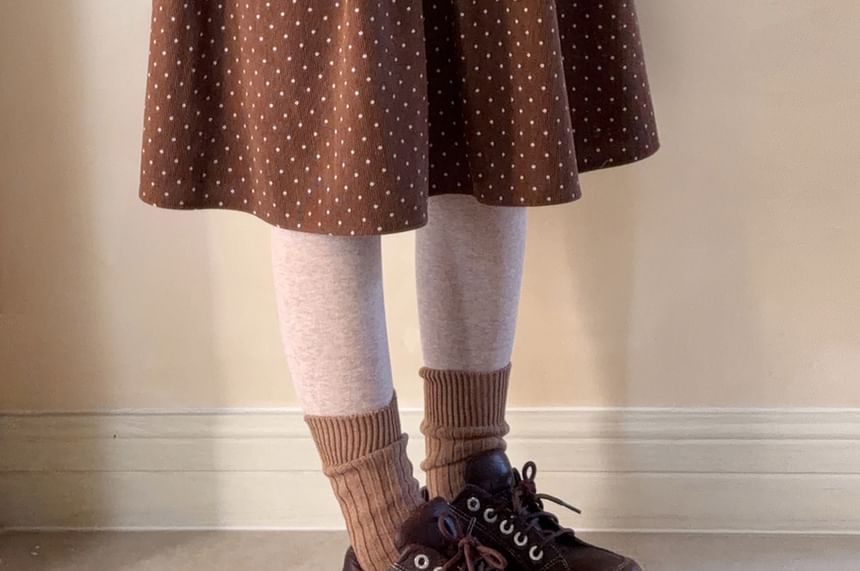 Dotted Midi A-Line Skirt