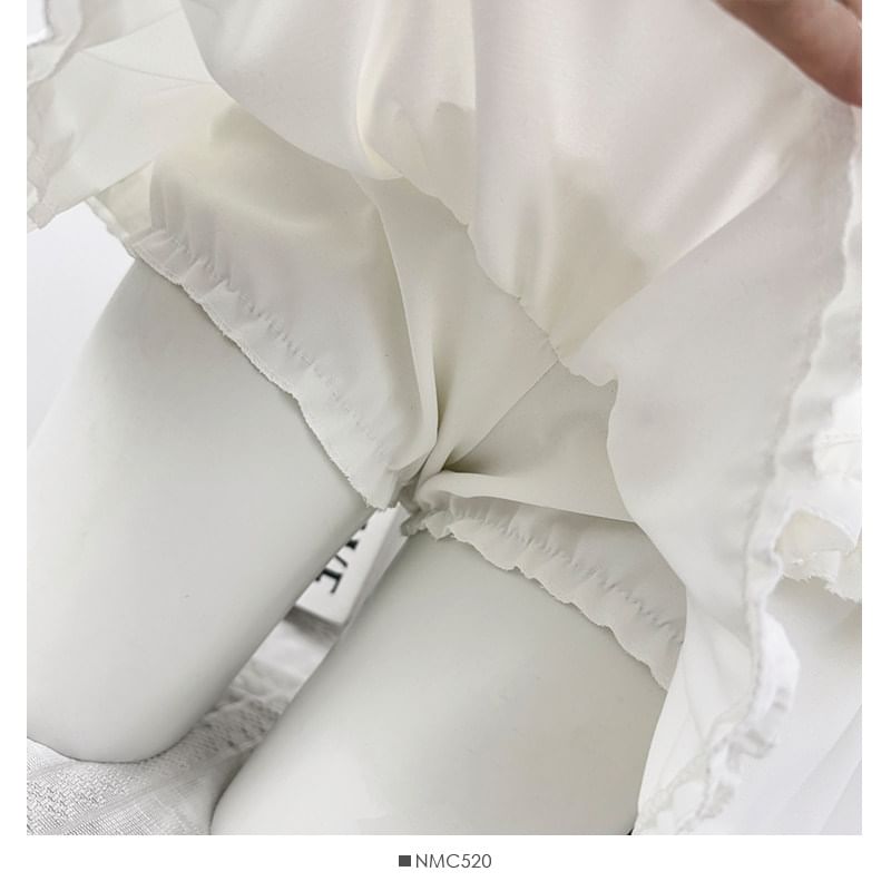 Ruffle Mini A-Line Skirt with Drawstring Waist