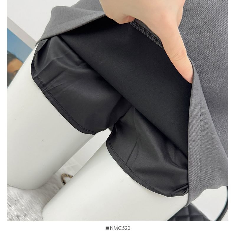 High Waisted Plain Mini Pencil Skirt in Solid