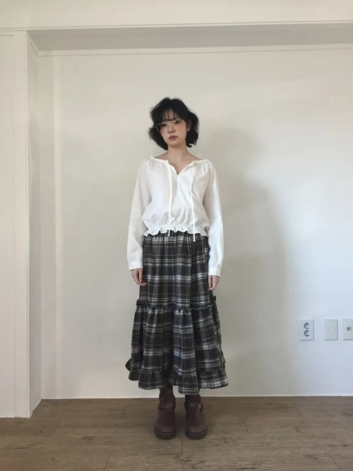 Plaid Midi Skirt