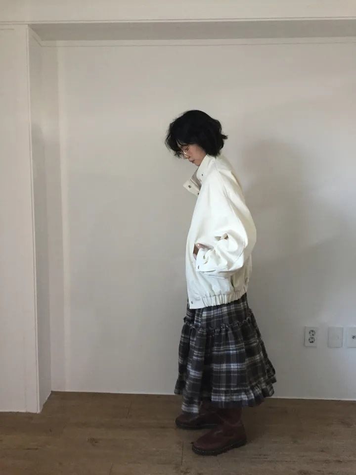 Plaid Midi Skirt