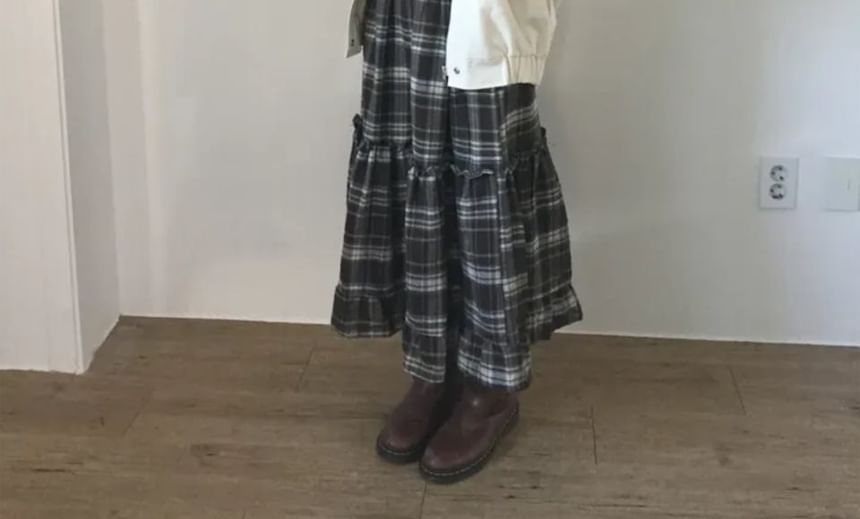 Plaid Midi Skirt