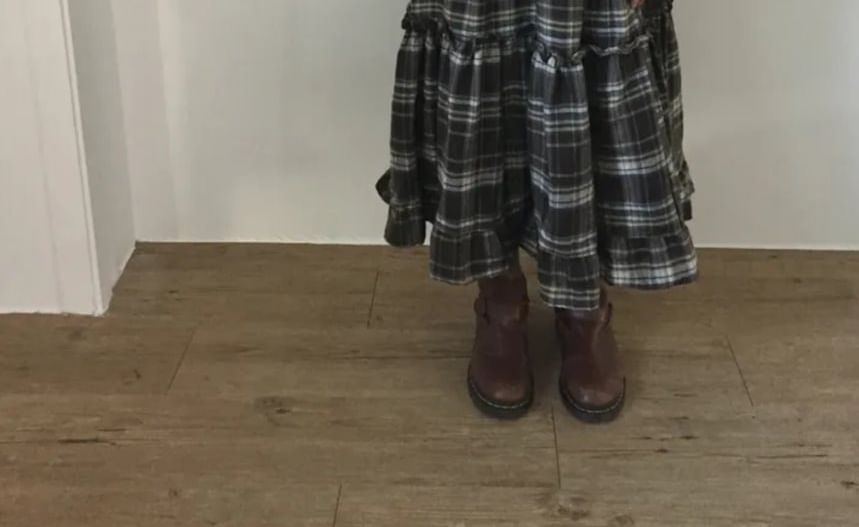 Plaid Midi Skirt