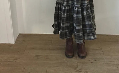 Plaid Midi Skirt