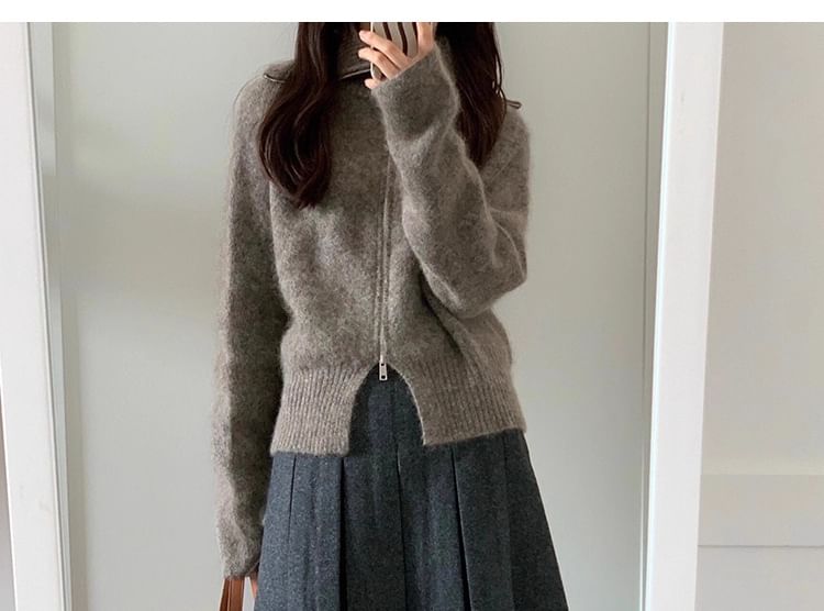 High Waist Plain Pleated A-Line Skirt