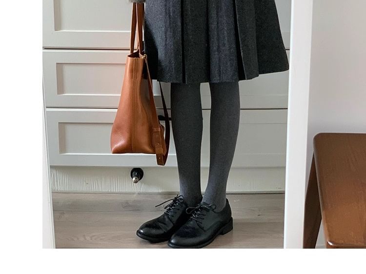 High Waist Plain Pleated A-Line Skirt