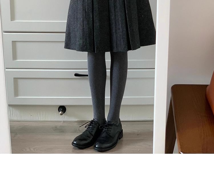High Waist Plain Pleated A-Line Skirt