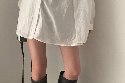 Set: Spaghetti Strap Tunic with V-Neck and Long-Sleeve Shirt