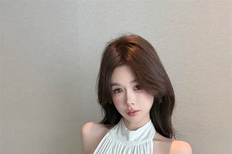 Halter Neck Shirred Blouse