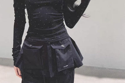 Rhinestone Lace Off-Shoulder Top