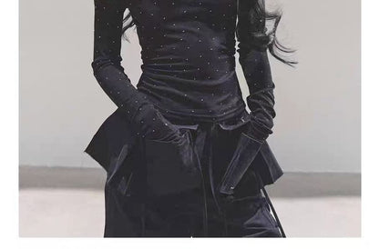 Rhinestone Lace Off-Shoulder Top