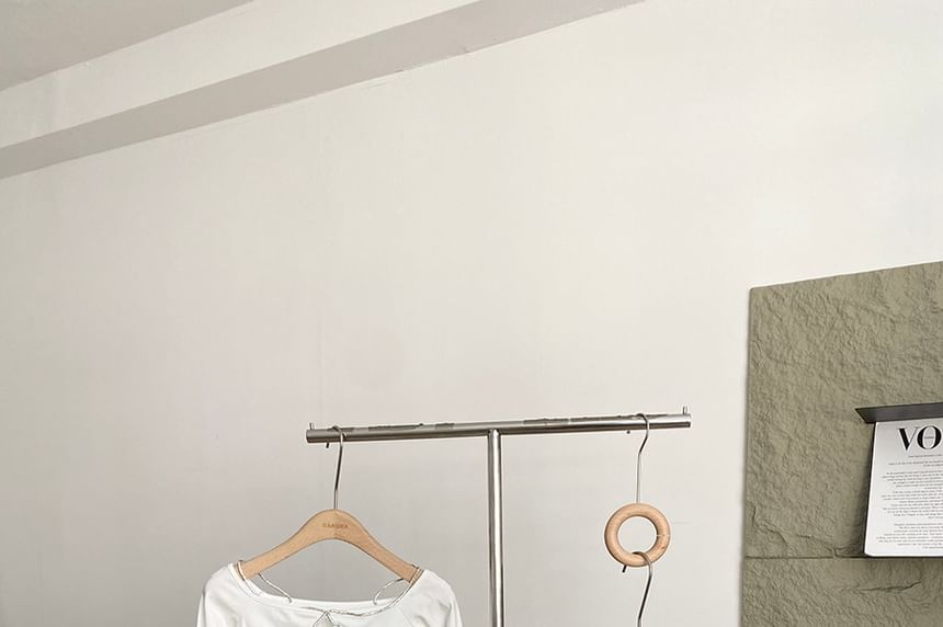 Boatneck Crop Tee Long Sleeve