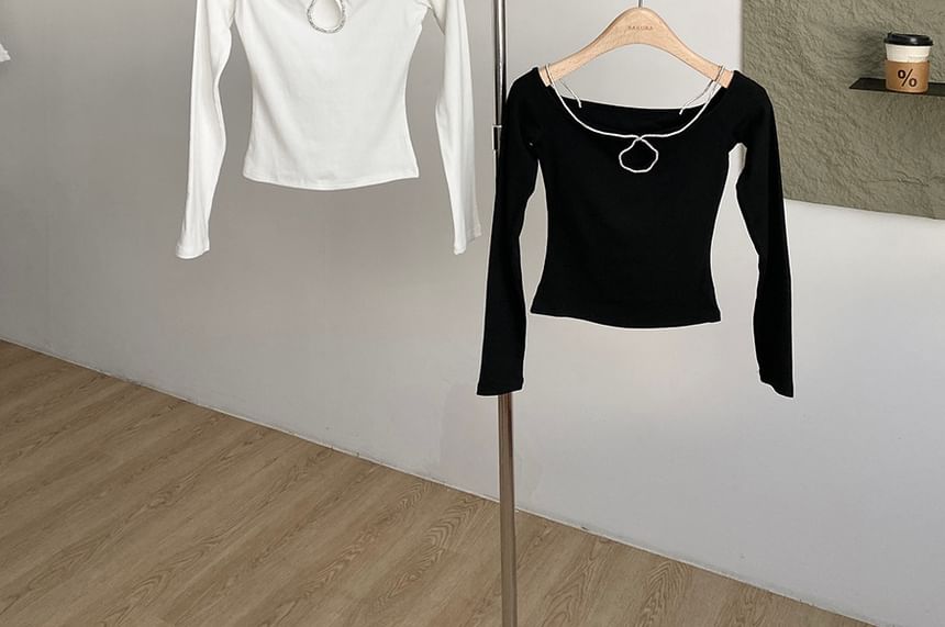 Boatneck Crop Tee Long Sleeve